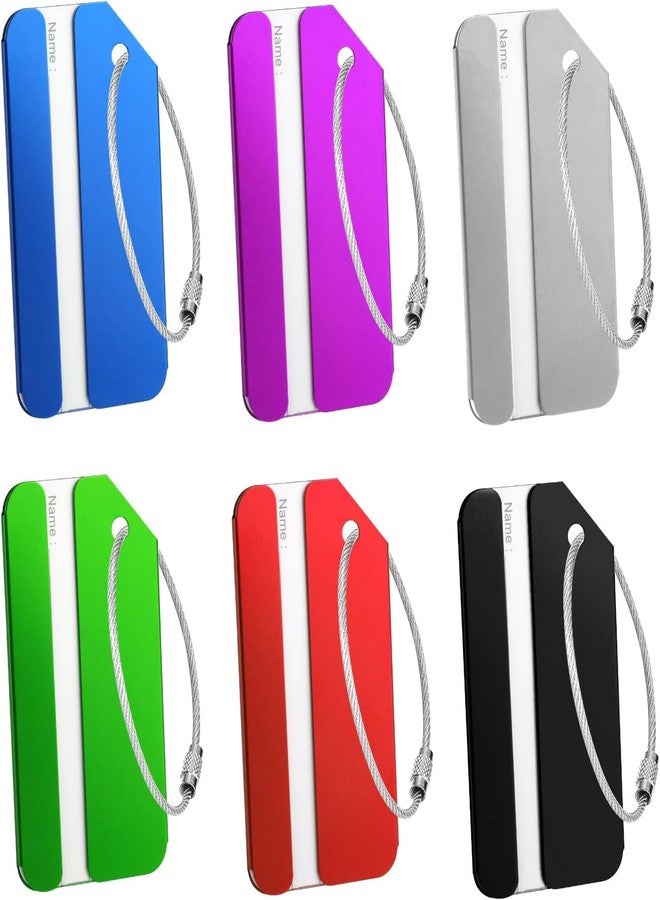 Evaluemart (Set of 4) Aluminum Alloy Metallic Luggage Tags Handle Wraps with Stainless Loop Anti-Break for Travel Identification Suitcase Bag Tag, School & Office Bags Mix Design and Colour - Image 3